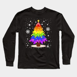 LGBT Flag Christmas Tree Gay Pride Rainbow Long Sleeve T-Shirt